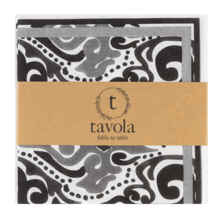 Abstract Napkin - Black